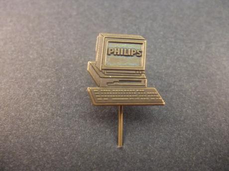 Philips oude computer ( logo op beeldscherm) koperkleurig